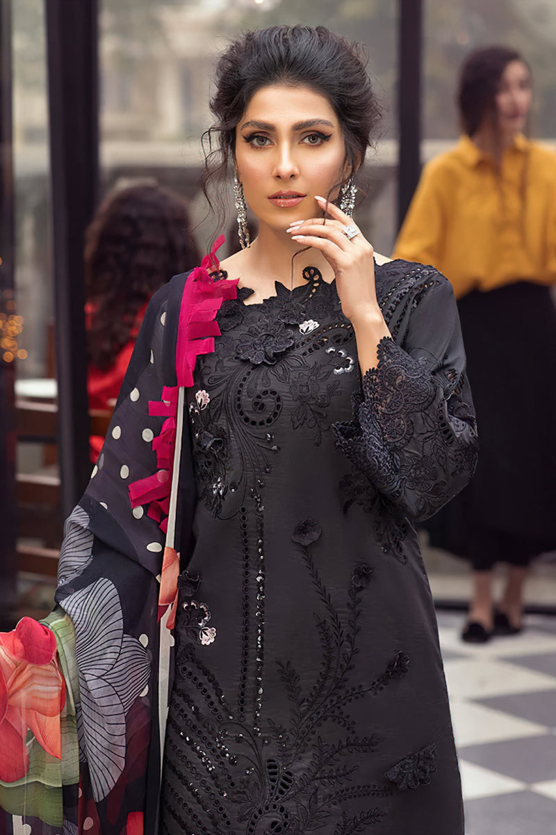 Mushq Luxury Unstitched Lawn 3-Piece Suit – Double Head Embroidery | ZA 6111