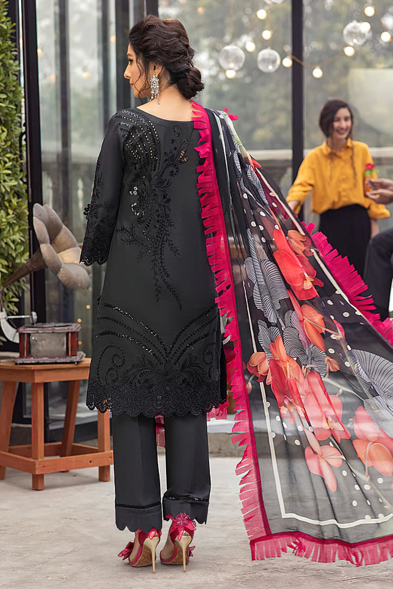 Mushq Luxury Unstitched Lawn 3-Piece Suit – Double Head Embroidery | ZA 6111